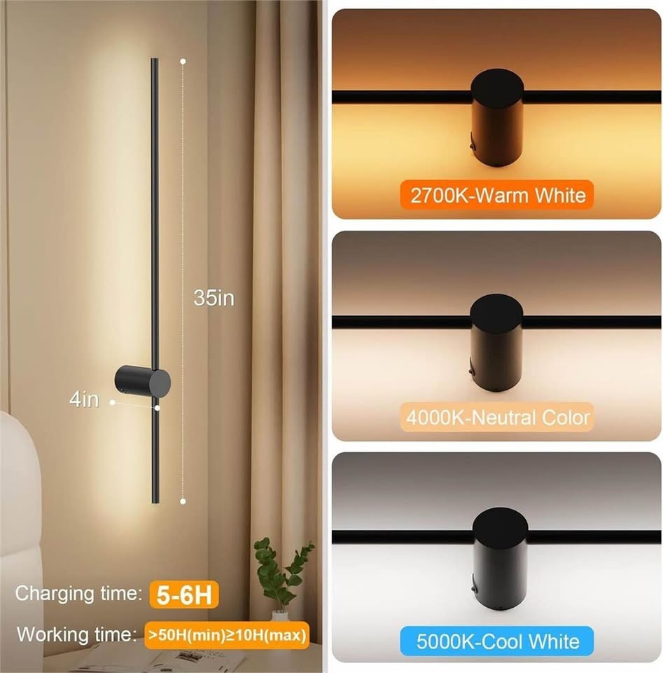 35.4" Battery Wall Sconce Set (2) - photo 4