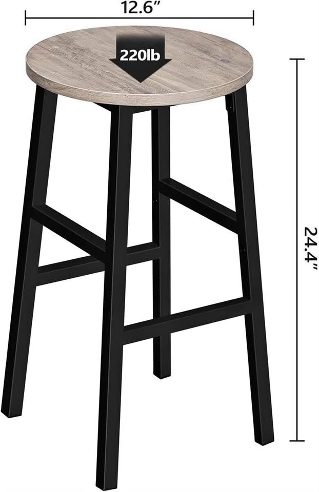 Bar Stools, Set of 2 Round Bar Chairs