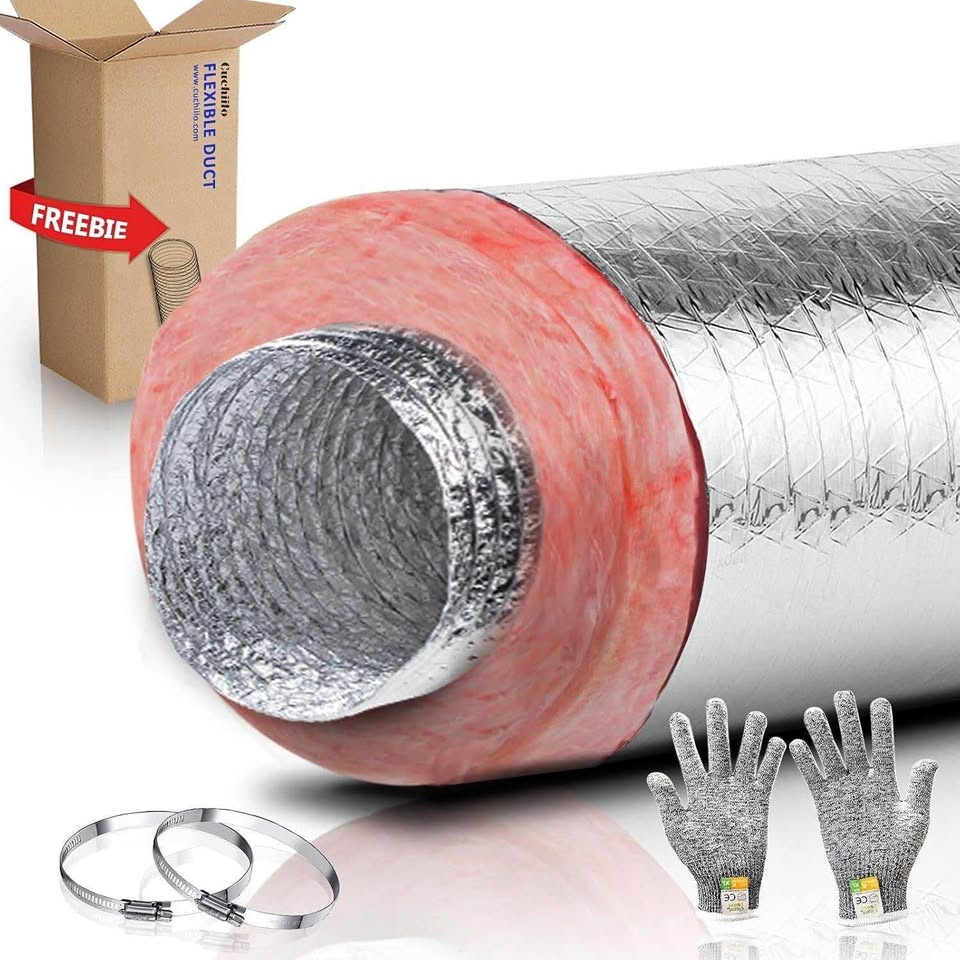 6 Inch 25 Feet Insulated Flexible Duct R8