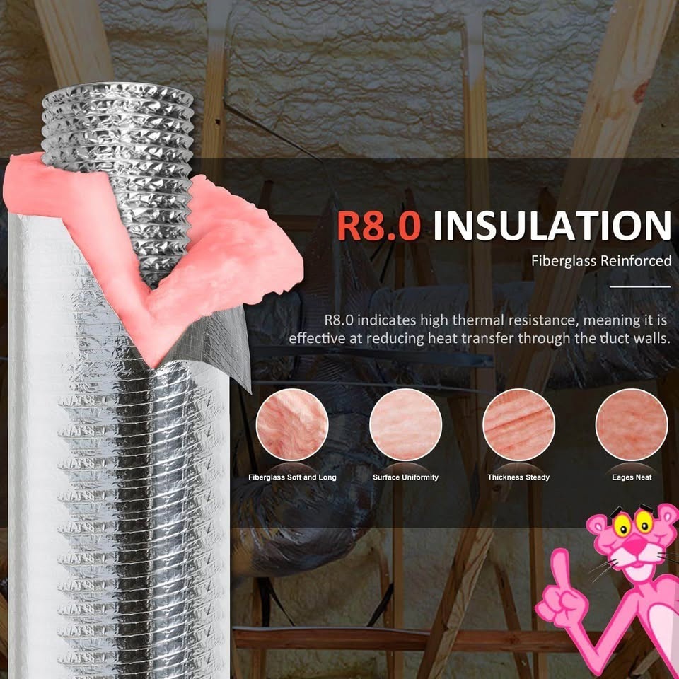 6 Inch 25 Feet Insulated Flexible Duct R8 - photo 4