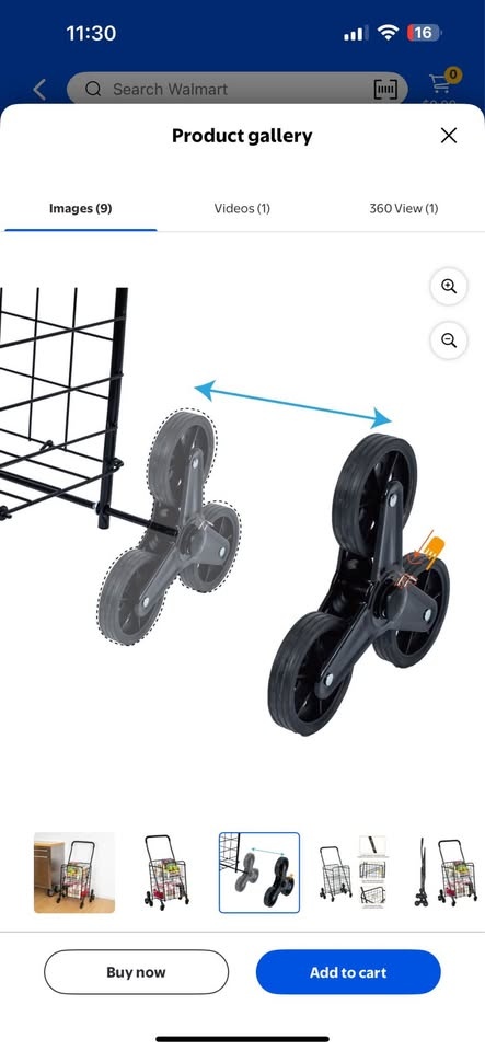Tri-Wheels Climber Wire Shopping Cart - photo 3