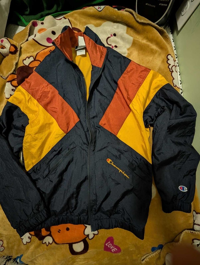 Champion Jacket - Navy, Yellow, Orange - Medium