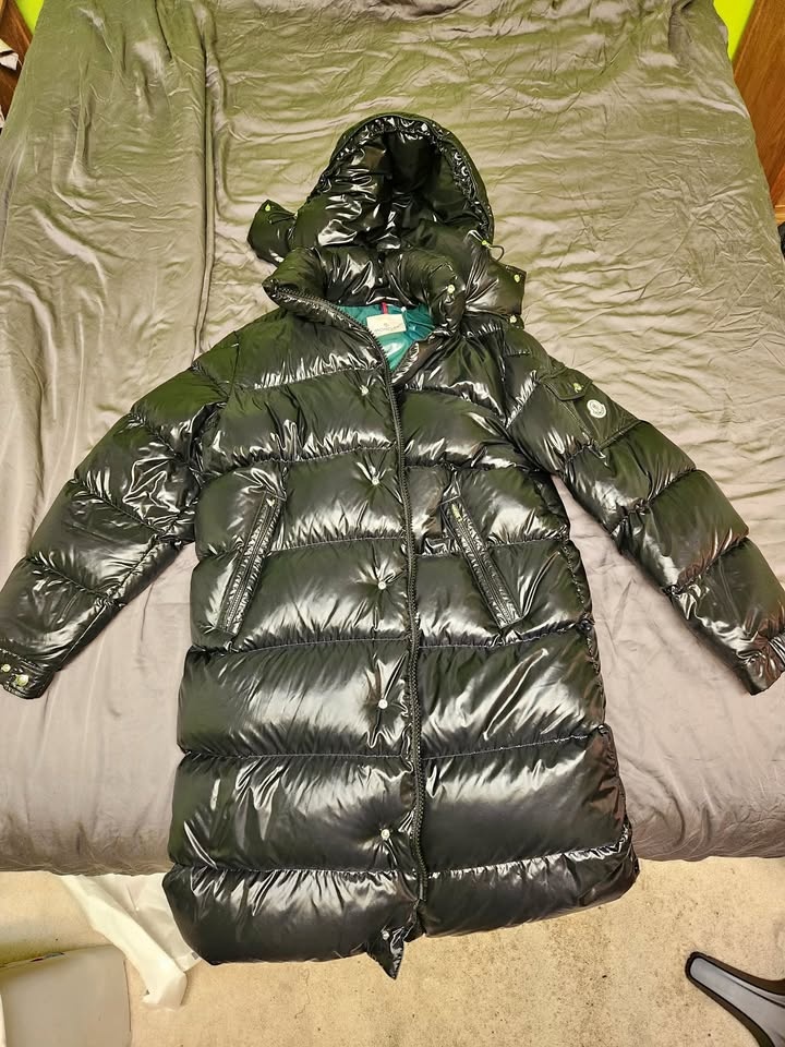 Moncler Hanoverian Hooded Square-Quilted Long Down Jacket