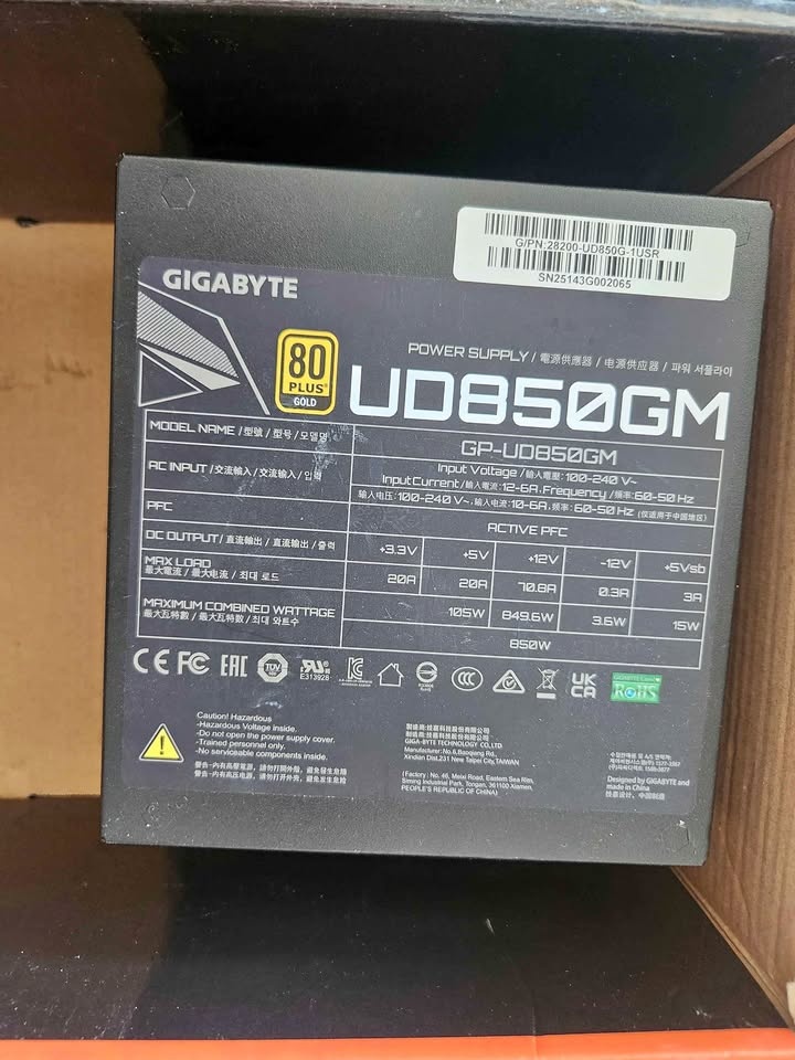 Gigabyte Ultra Durable 850W 80+ Gold Power Supply