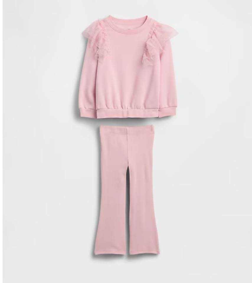 4T & 6T Tulle Sweatshirt & Rib Flare Leggings Set - photo 3