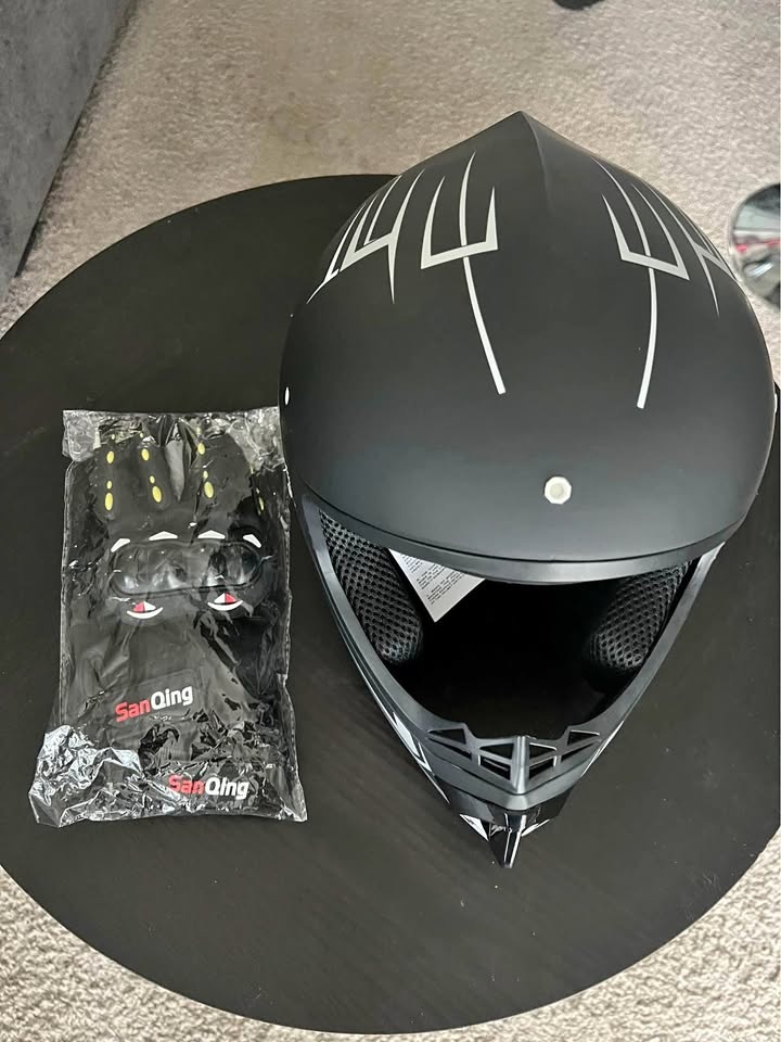 Youth & Adult Motocross Helmet and Gloves Set