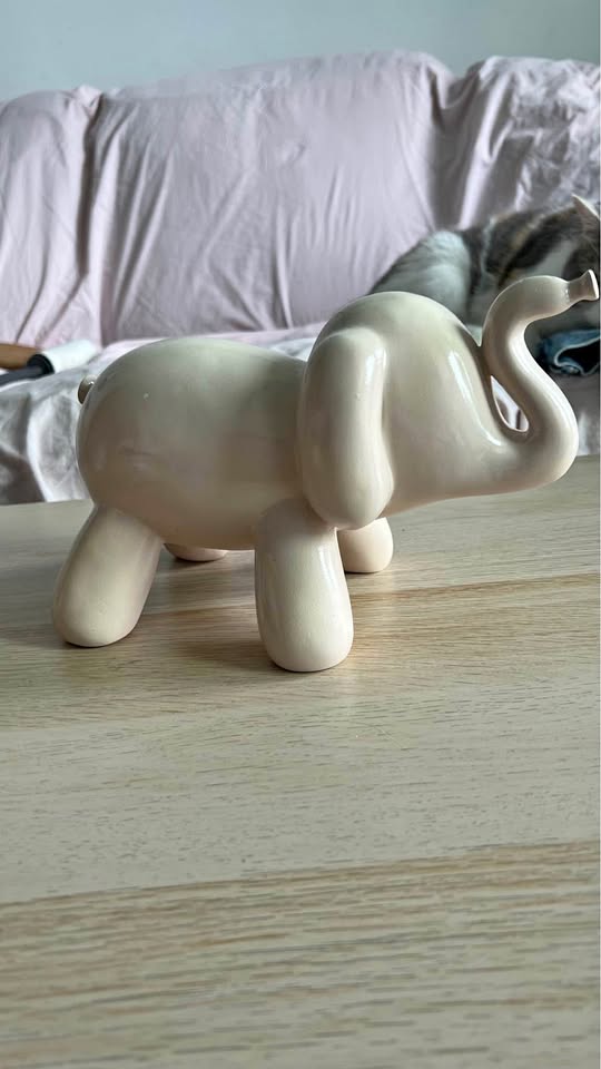 Ceramic beige elephant