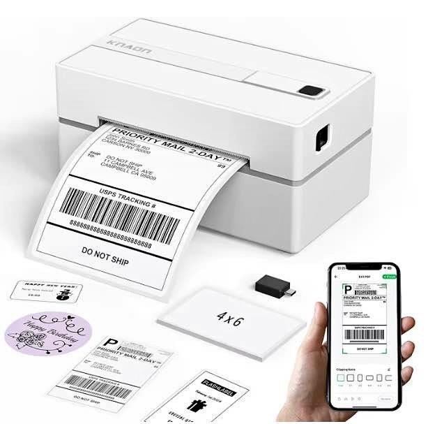 Bluetooth Thermal Shipping Label Printer, 4x6 Portable