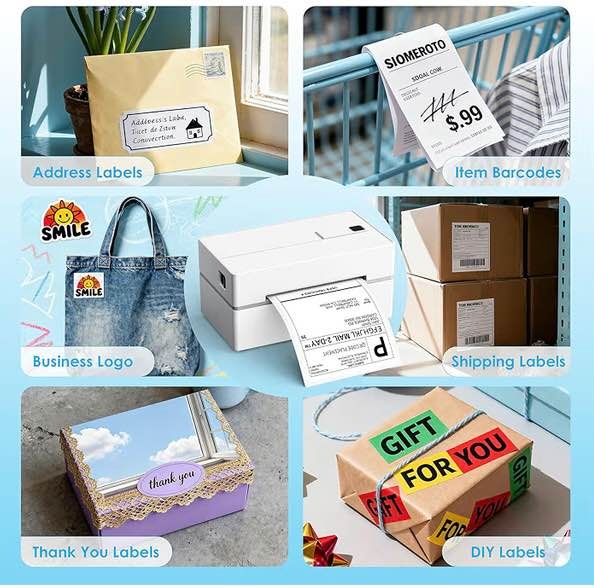 Bluetooth Thermal Shipping Label Printer, 4x6 Portable - photo 4