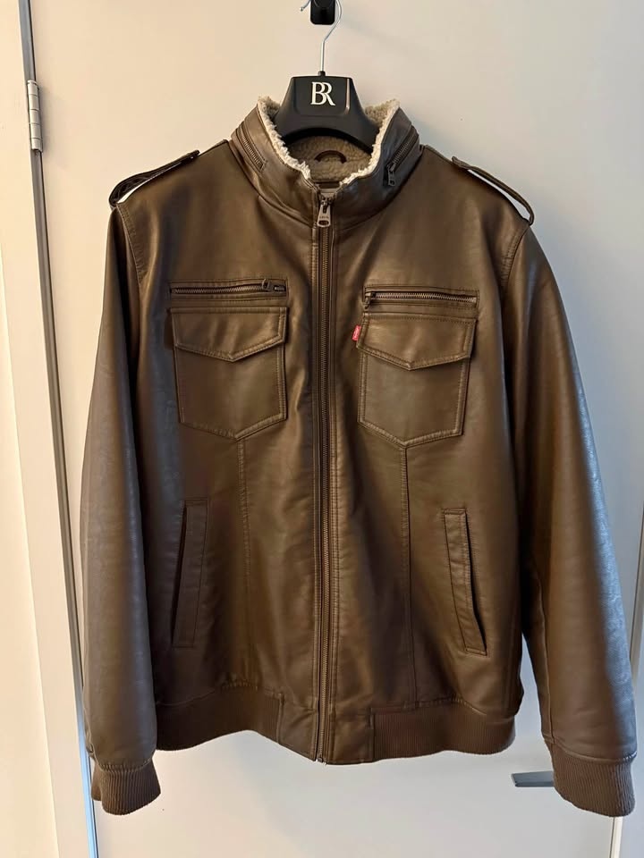 Levi's Vintage Faux Leather Sherpa Aviator Bomber Jacket XXL