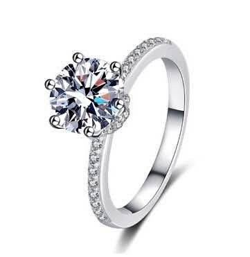 2 CT Moissanite Ring S925 PT950 plated, Diameter 15.5mm