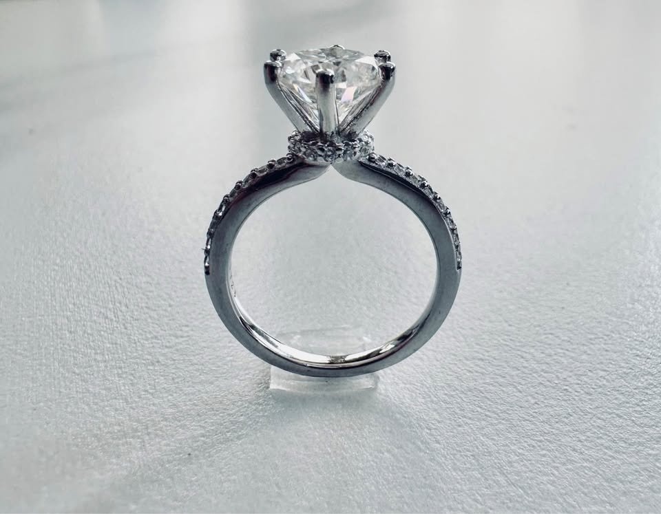2 CT Moissanite Ring S925 PT950 plated, Diameter 15.5mm - photo 2