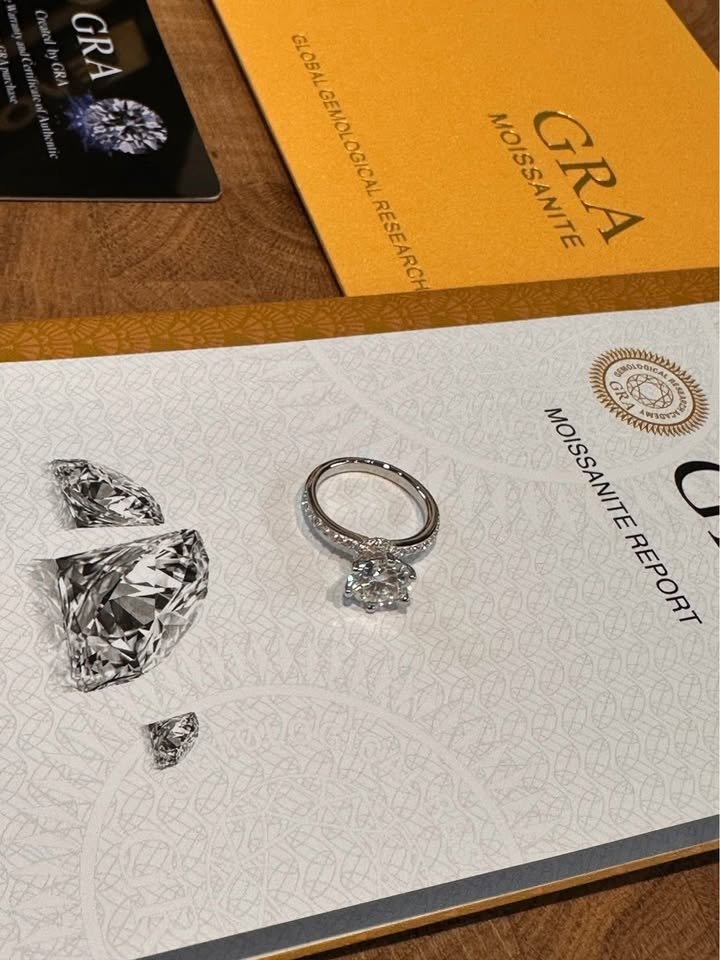 2 CT Moissanite Ring S925 PT950 plated, Diameter 15.5mm - photo 3