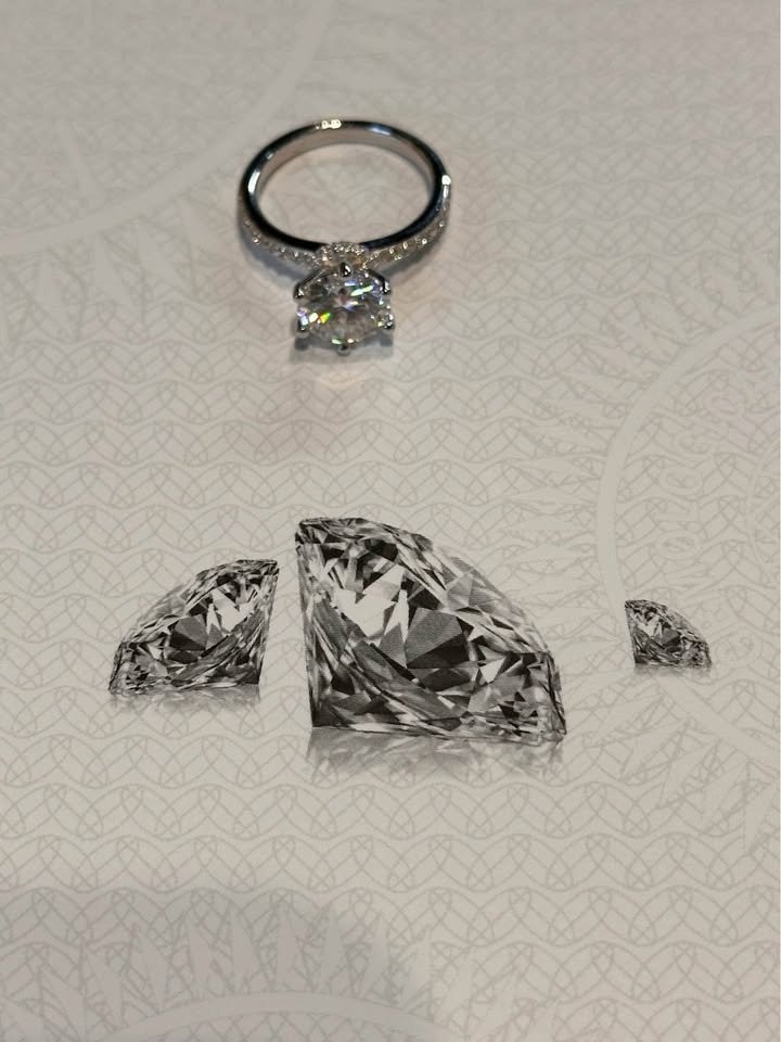 2 CT Moissanite Ring S925 PT950 plated, Diameter 15.5mm - photo 4