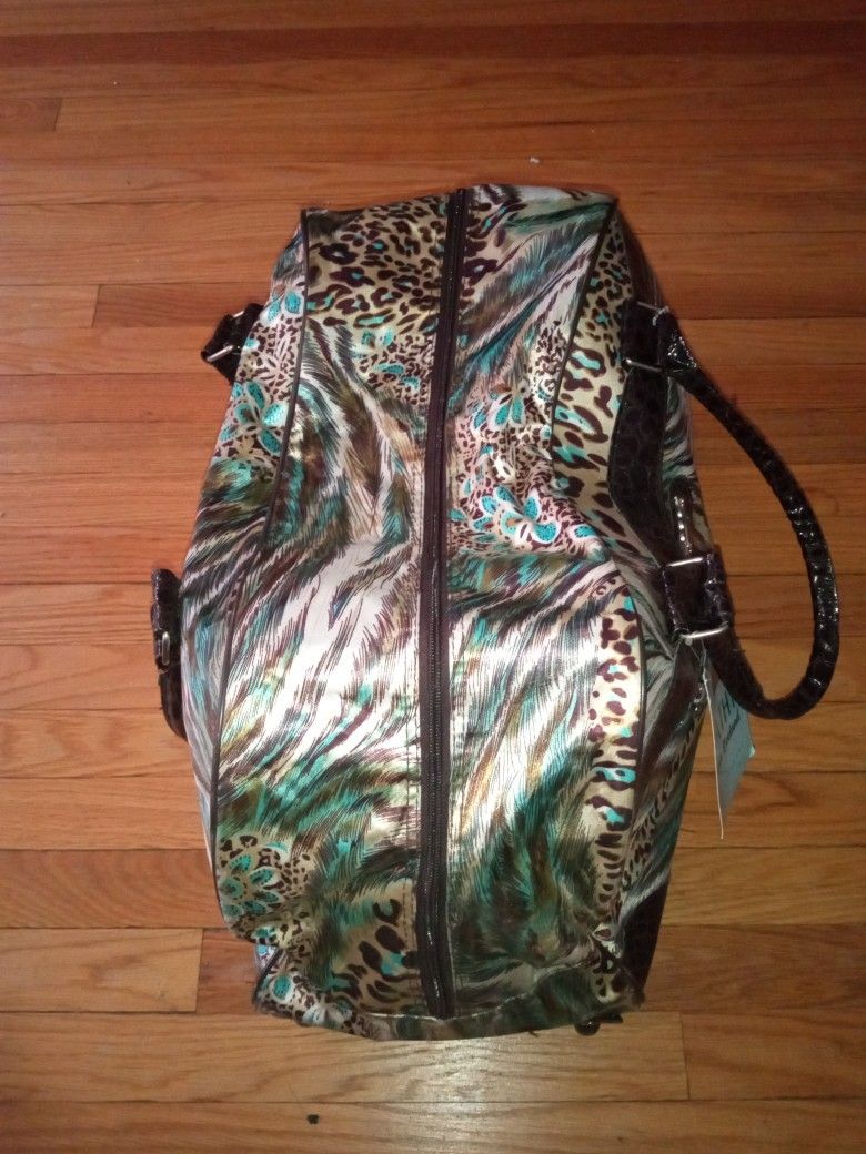 Kathy Van Zeeland Duffle Bag Weekender Rolling Wheeled Animal Pr - photo 2