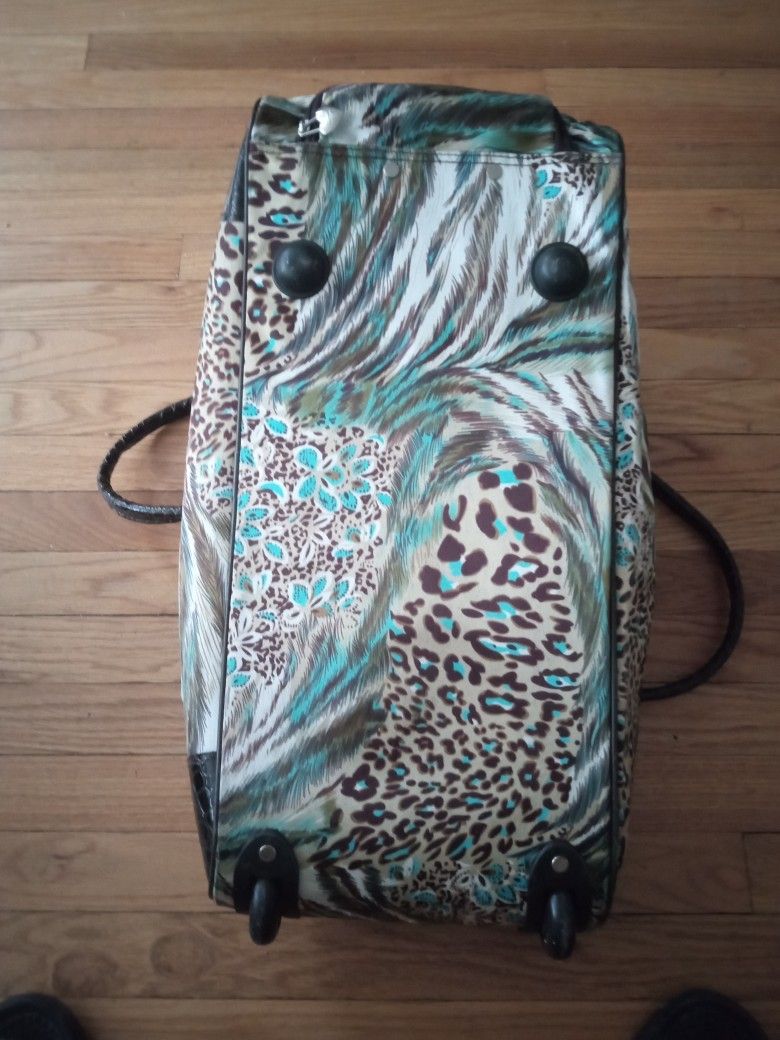 Kathy Van Zeeland Duffle Bag Weekender Rolling Wheeled Animal Pr - photo 4