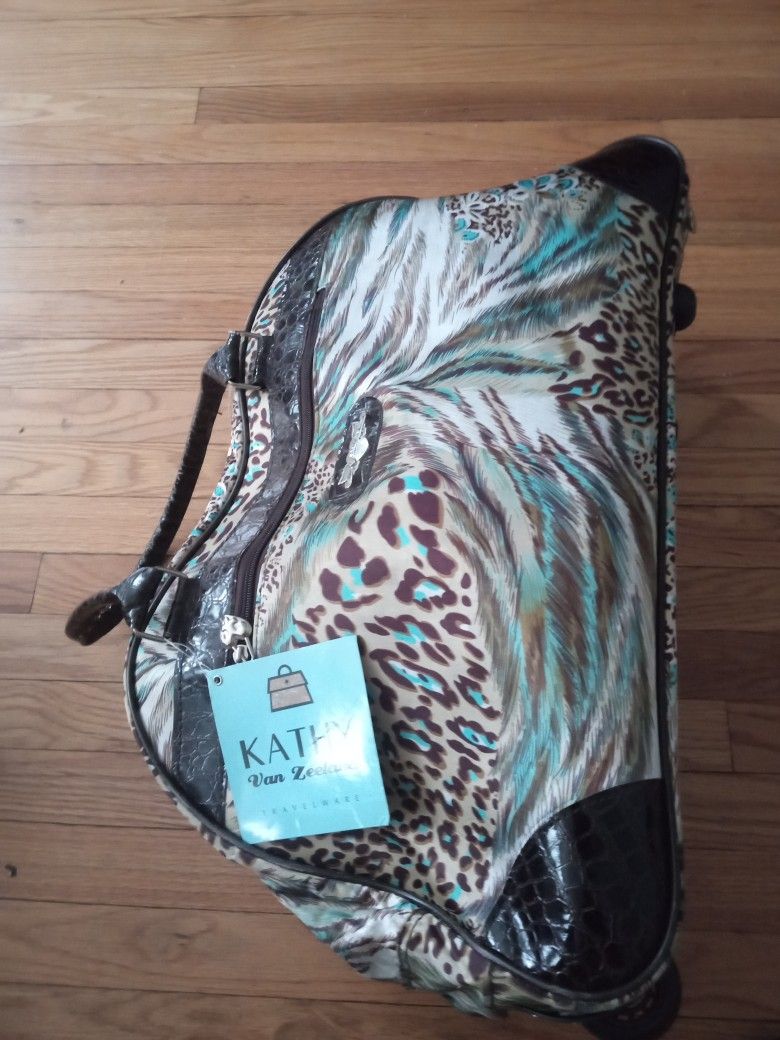 Kathy Van Zeeland Duffle Bag Weekender Rolling Wheeled Animal Pr - photo 5