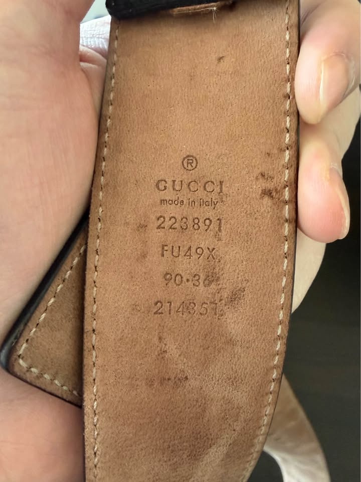 Matte/Glossy Black Unisex Gucci Belt - photo 2