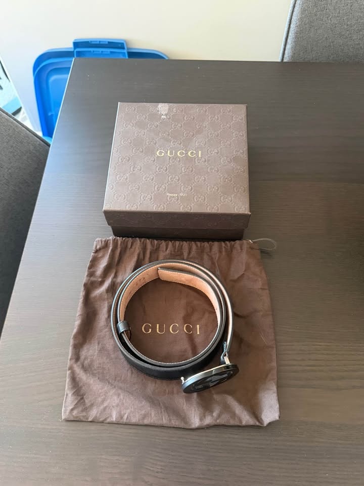 Matte/Glossy Black Unisex Gucci Belt - photo 4