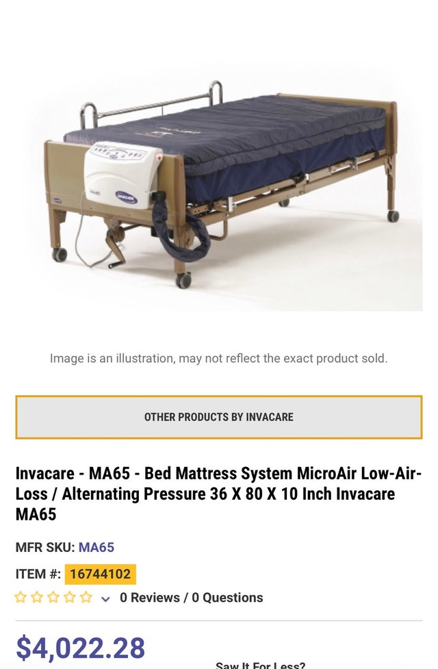 Invacare Low Air Loss Hospital Mattress + Bed - photo 3