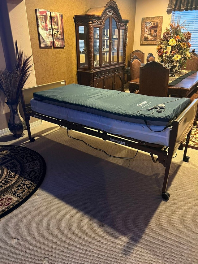INVACARE Hospital Bed w/ Mattress & Gel Topper