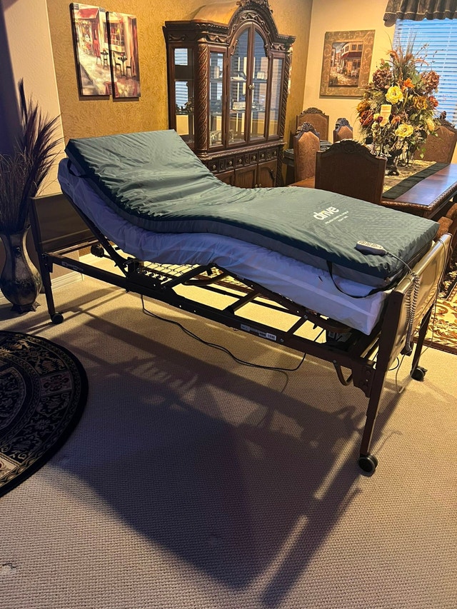 INVACARE Hospital Bed w/ Mattress & Gel Topper - photo 2