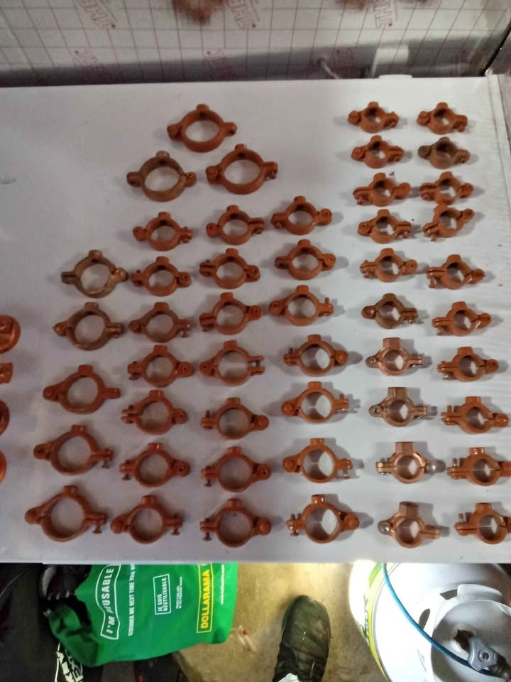 Mixed Lot Pipe Clamps Hangers - Copper & Galvanized