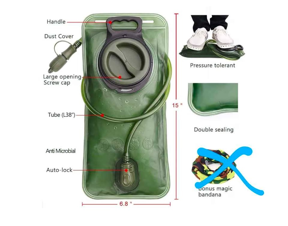 BRAND NEW 2L Hydration Bladder - Leak Proof Water Reservoir - photo 4