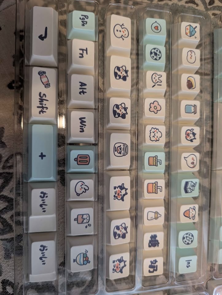 BRAND NEW Kawaii Cow & Milk PBT Keycap Set - XDA Profile (130+ K - photo 3