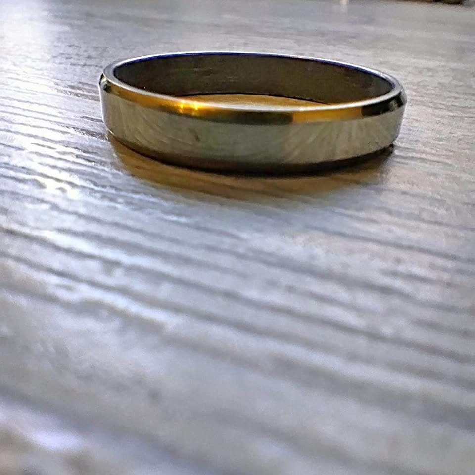 Silver & Gold Designed Ring - Men's Size 12