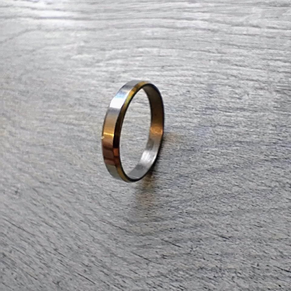 Silver & Gold Designed Ring - Men's Size 12 - photo 5