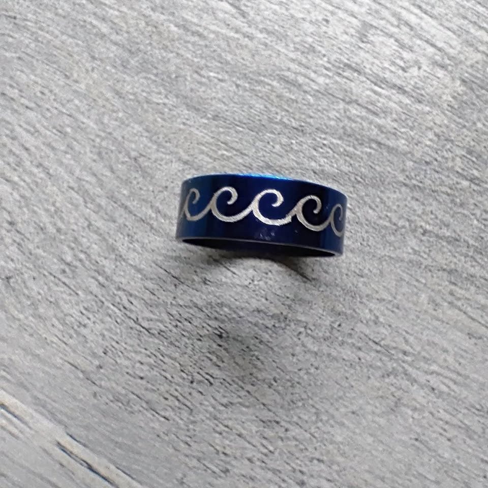 Blue stainless steel Ring - photo 2