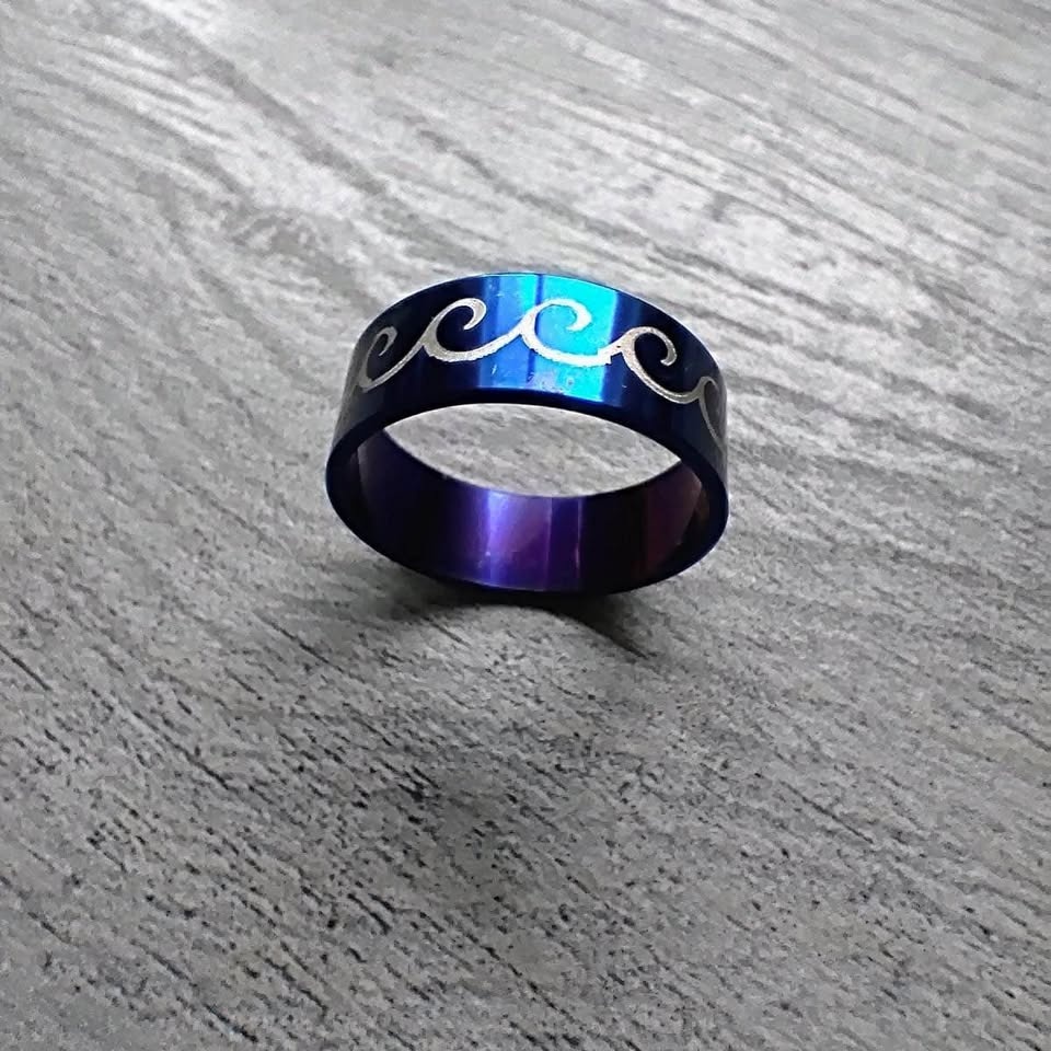 Blue stainless steel Ring - photo 3
