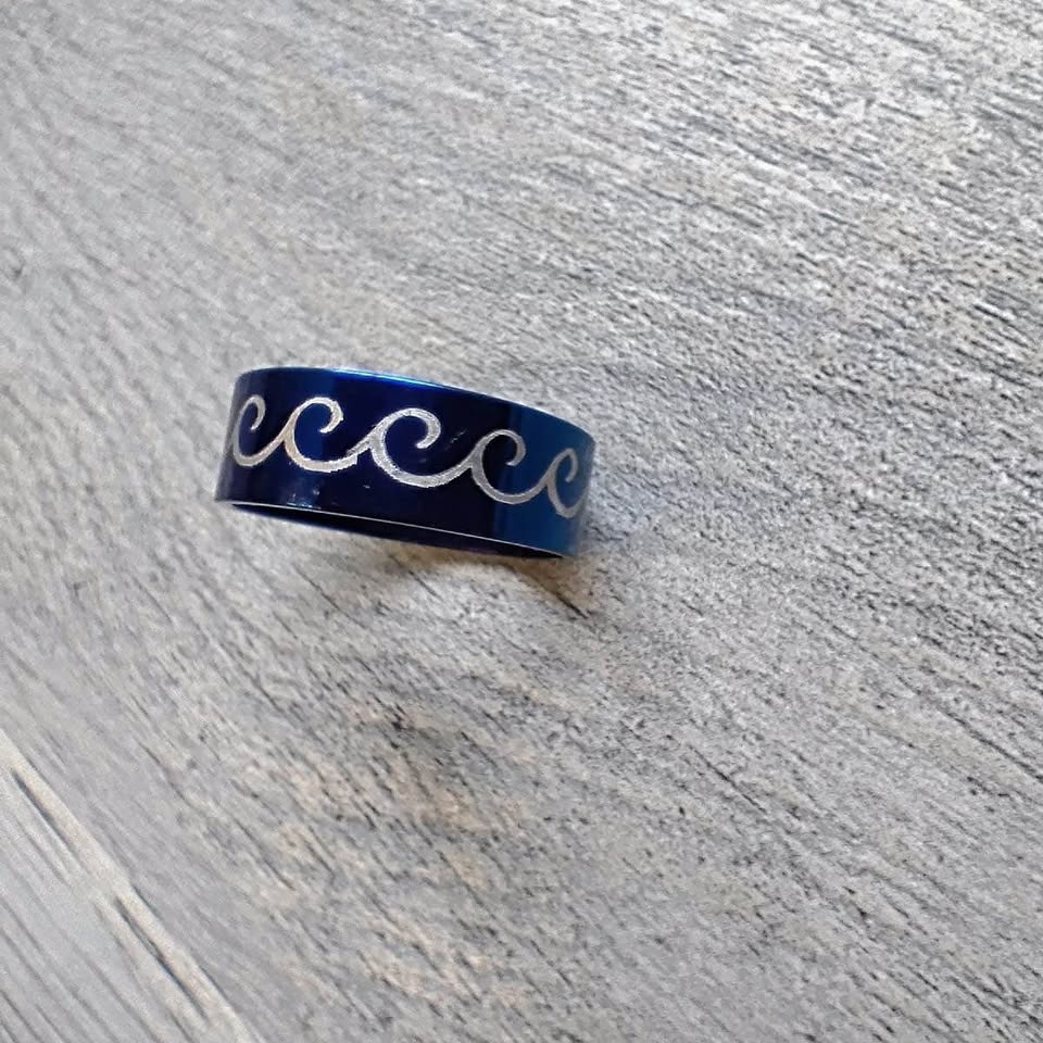Blue stainless steel Ring - photo 4