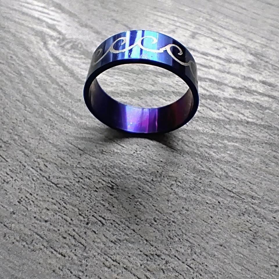 Blue stainless steel Ring - photo 5