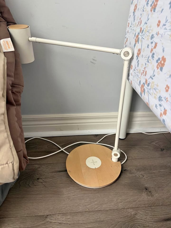 Night reading lamp with USB port and charger point