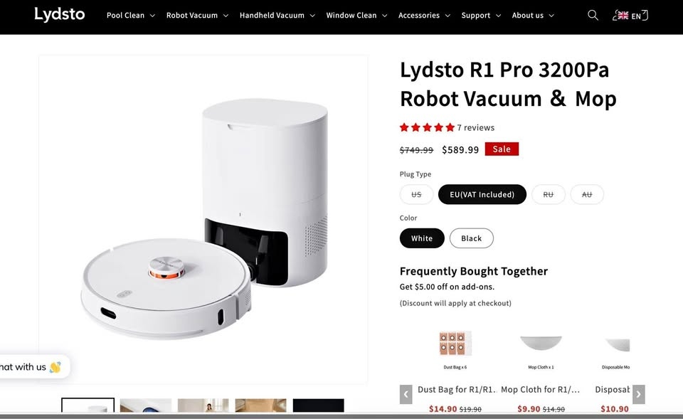 Like new robotic vacuum lydsto cleaner r1pro