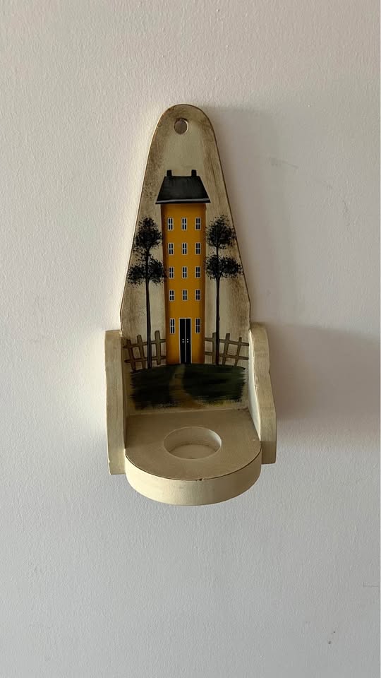 Fall vintage wood candle holder - photo 2