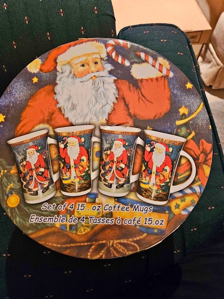 Set of Christmas themed mugs