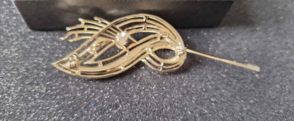 Elegant Vintage Brooch 1950s Silver Plated Leaf - photo 5