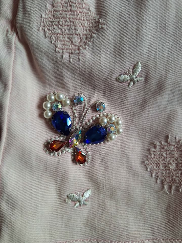 Beautiful Girl's Blouse and Skirt Set - Beaded Butterflies - Siz - photo 2