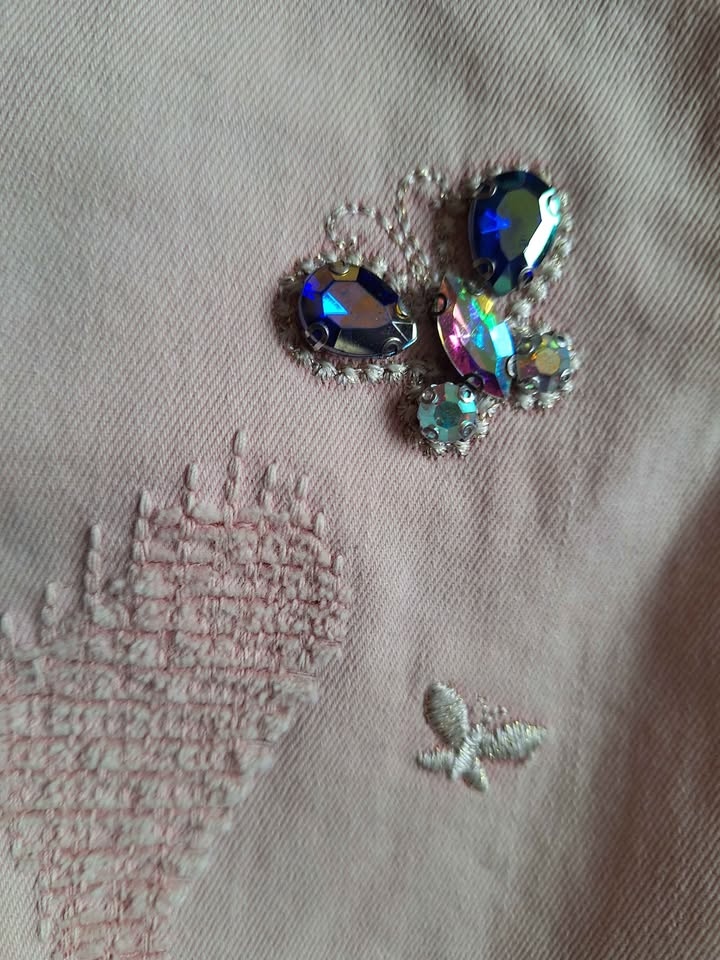 Beautiful Girl's Blouse and Skirt Set - Beaded Butterflies - Siz - photo 3