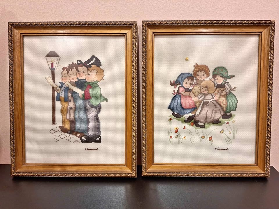 Hummel Carolers Cross Stitch Framed & "Little Friends" Girls