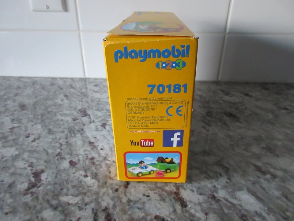Playmobil 1.2.3 70181 Playset: Car with Horse Trailer - photo 3