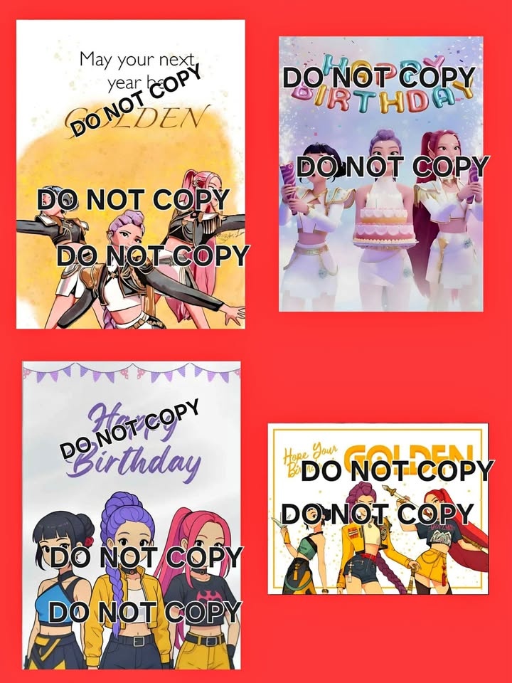 Kpop Demon Hunters Birthday Cards