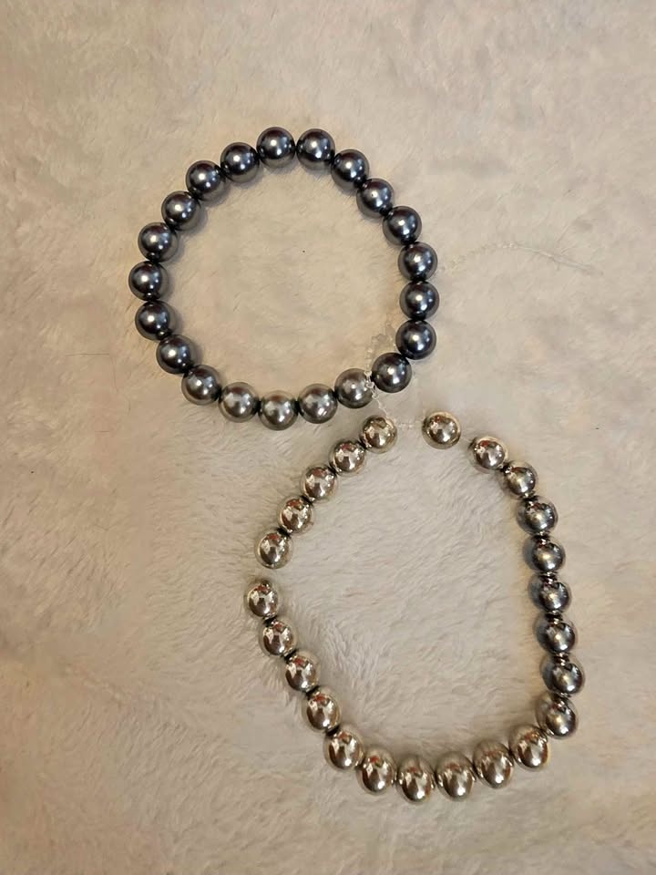 Metallic beaded bracelets