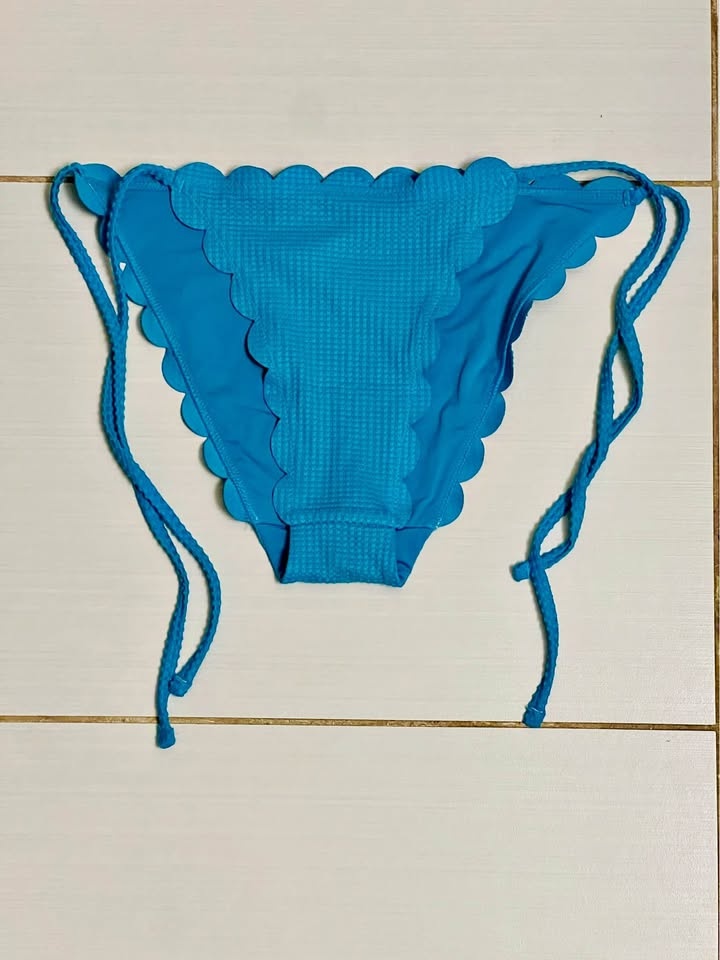 Aerie Teal Scalloped Cheeky Bikini Bottom S/P