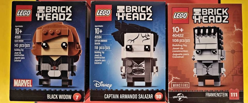Lego BrickHeadz 41591 Black Widow, 41594 Salazar, 40422 Frankens