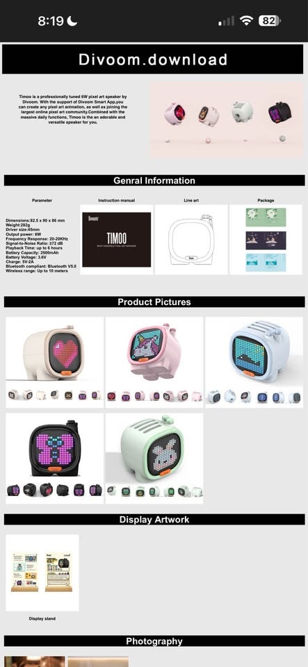 Divoom Timoo Digital Companion Speaker - photo 3