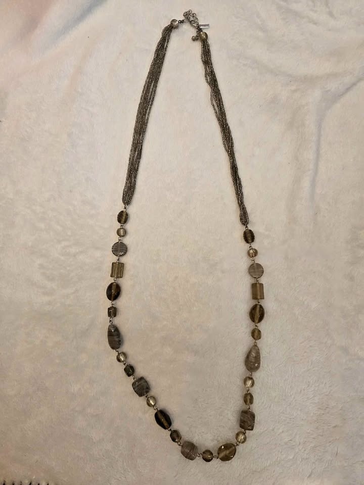 Long vintage beaded necklace